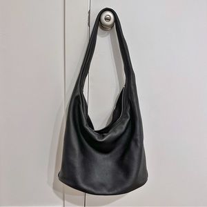 Banana Republic black leather shoulder hobo bag